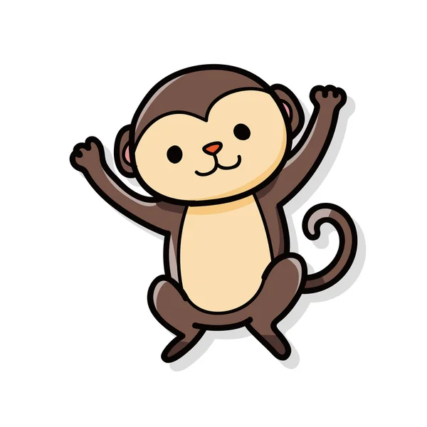 Doodle de macaco animal —  Vetores de Stock