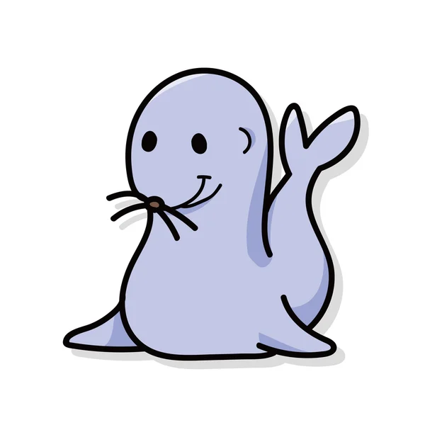 Djurens seal doodle — Stock vektor