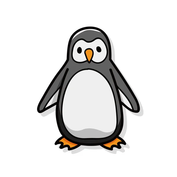 Animal penguin doodle — Stock Vector