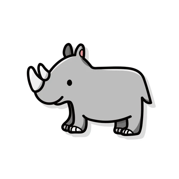 Tierisches Nashorn-Doodle — Stockvektor