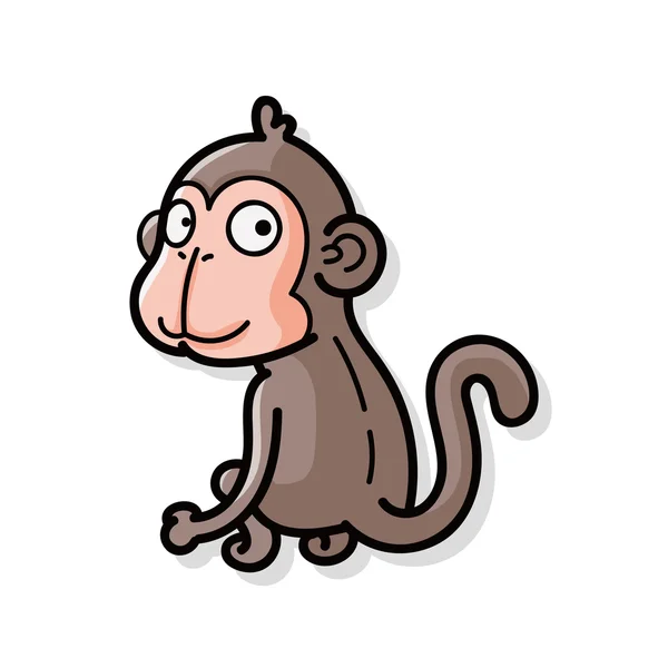 Doodle de macaco animal — Vetor de Stock