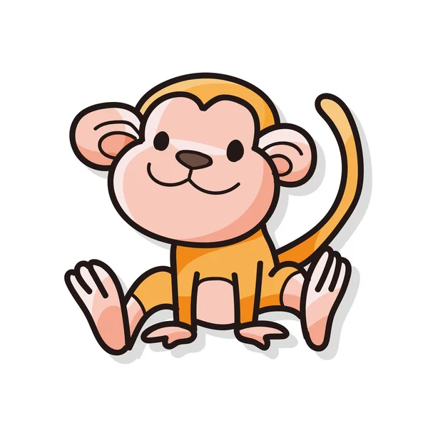 Animal monkey doodle — Stock Vector