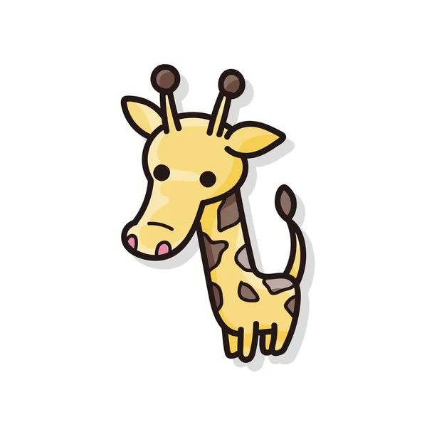 Garabato de jirafa animal — Vector de stock