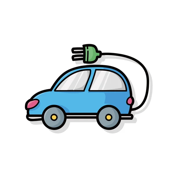 Elektrické auto doodle — Stockový vektor