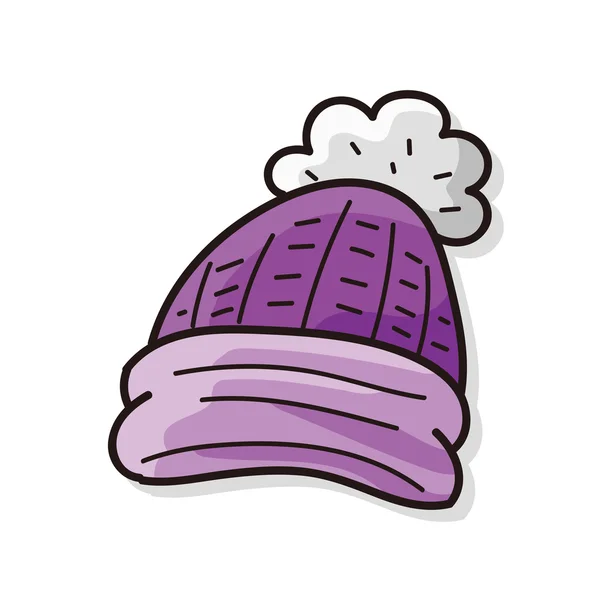 Sombrero de invierno garabato — Vector de stock