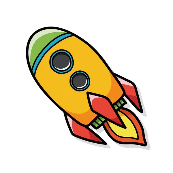 Spaceship doodle — Stock Vector