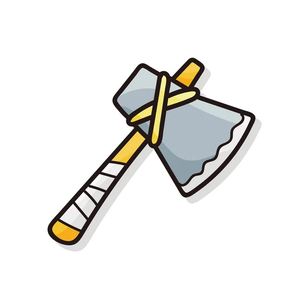 Weapon axe doodle — Stock Vector