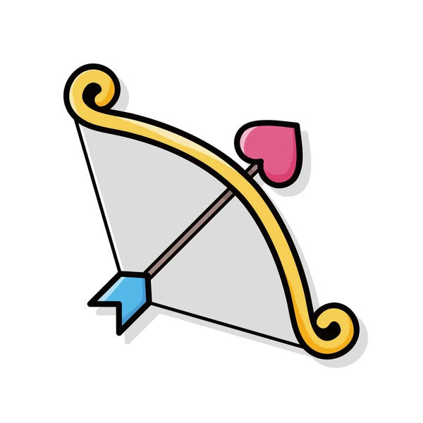 Valentines flèche gribouille — Image vectorielle