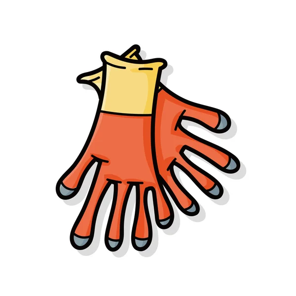 Cleaning gloves doodle — Stock Vector