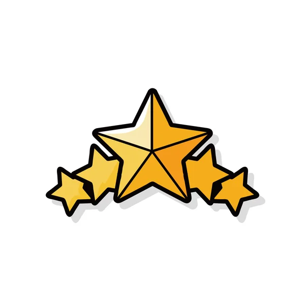 Estrela distintivo doodle — Vetor de Stock