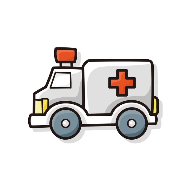 Ambulance doodle — Stock Vector