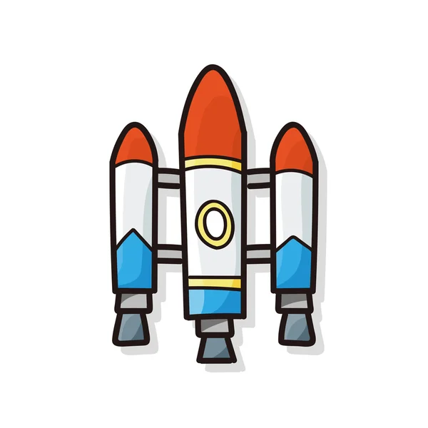 Nave espacial doodle — Vetor de Stock
