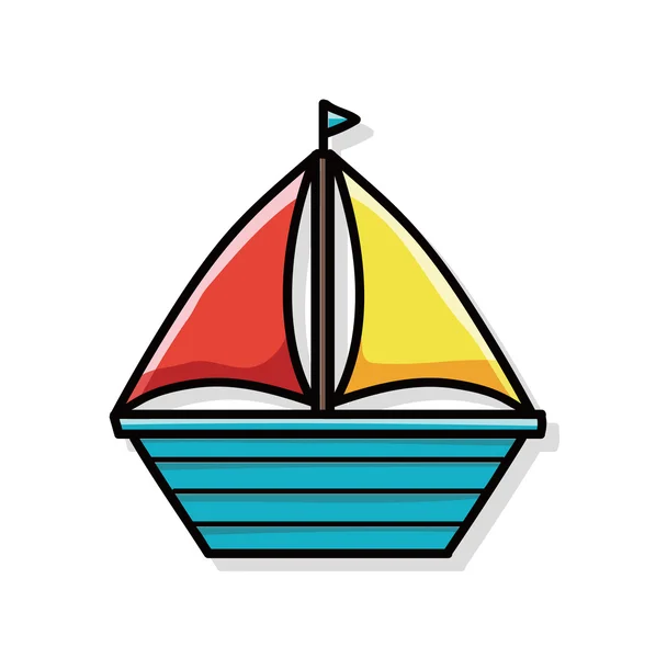 Barco garabato — Vector de stock