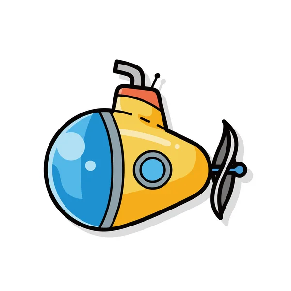 Ubåten doodle — Stock vektor