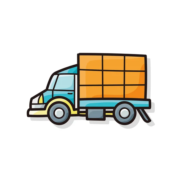 Cargo truck doodle — Stock Vector