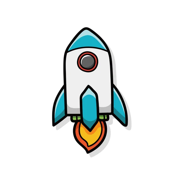 Nave espacial doodle — Vector de stock