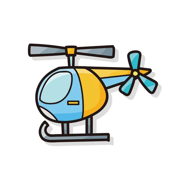 Helicóptero doodle — Vector de stock