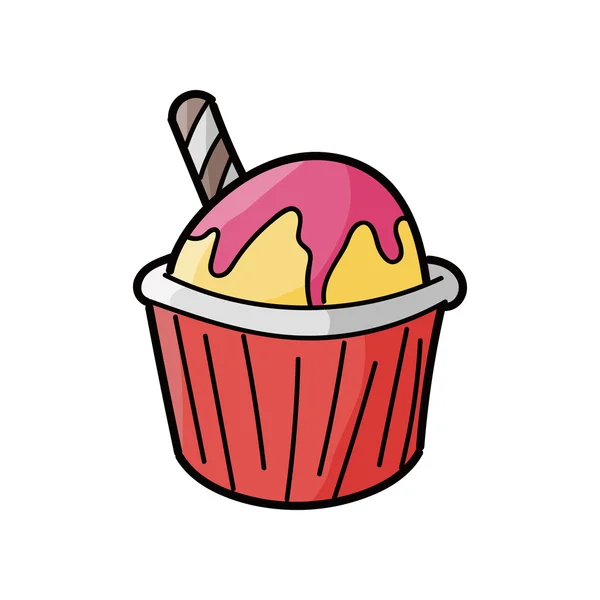 Garabato de helado — Vector de stock