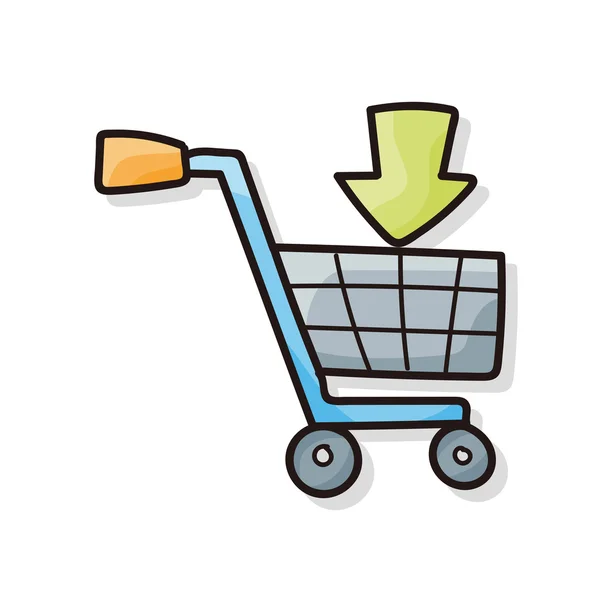 Carrinho de compras doodle — Vetor de Stock