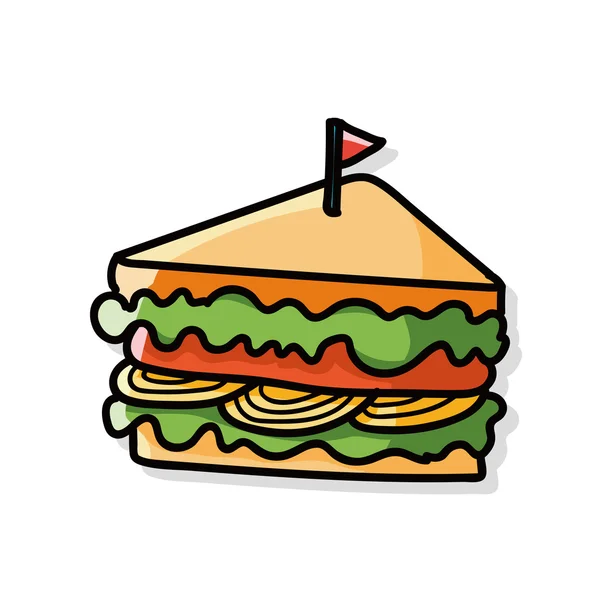 Garabato sándwich — Vector de stock