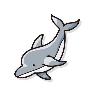 Deniz hayvan yunus doodle