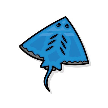 Deniz hayvan Stingray doodle