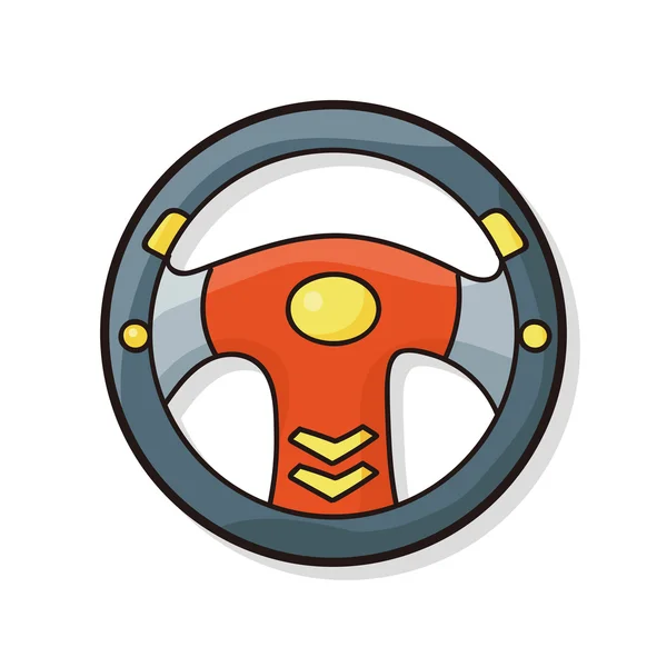 Game controller steering wheel doodle — Stock Vector