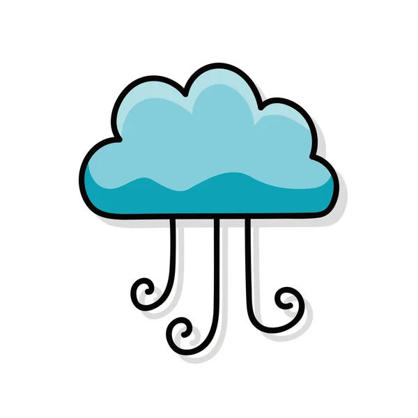 Doodle дощові хмари — стоковий вектор