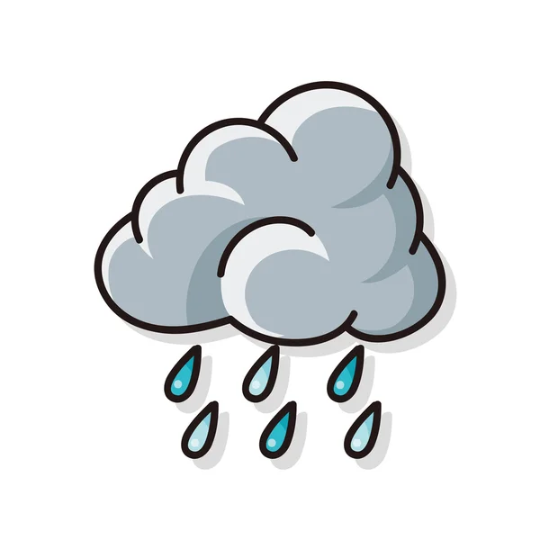 Doodle esős felhő — Stock Vector