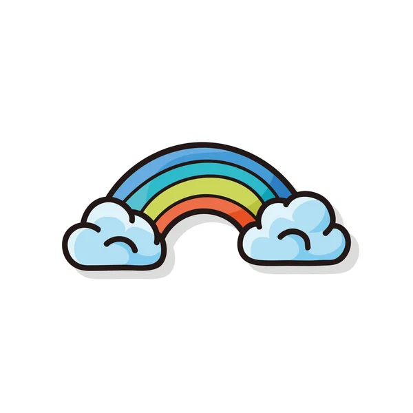 Regenboog doodle — Stockvector