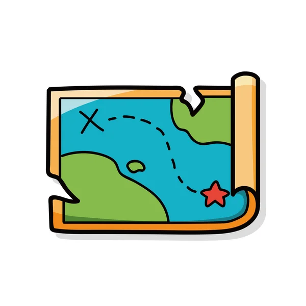 Doodle mapa — Vetor de Stock