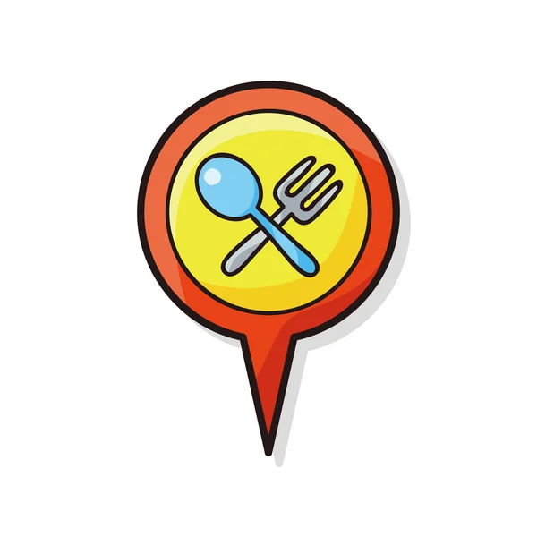 GPS doodle de salle à manger — Image vectorielle