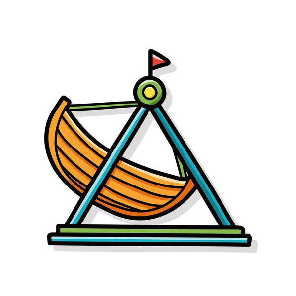 Pirátská loď doodle — Stockový vektor
