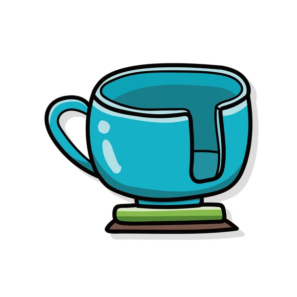 Parque de atracciones café-taza garabato — Vector de stock