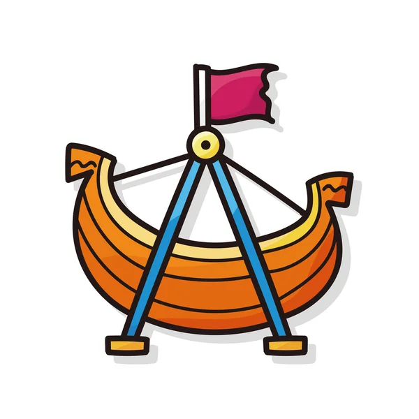 Bateau pirate doodle — Image vectorielle