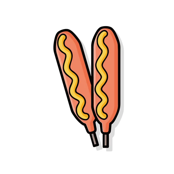 Griffonnage de hot-dog — Image vectorielle