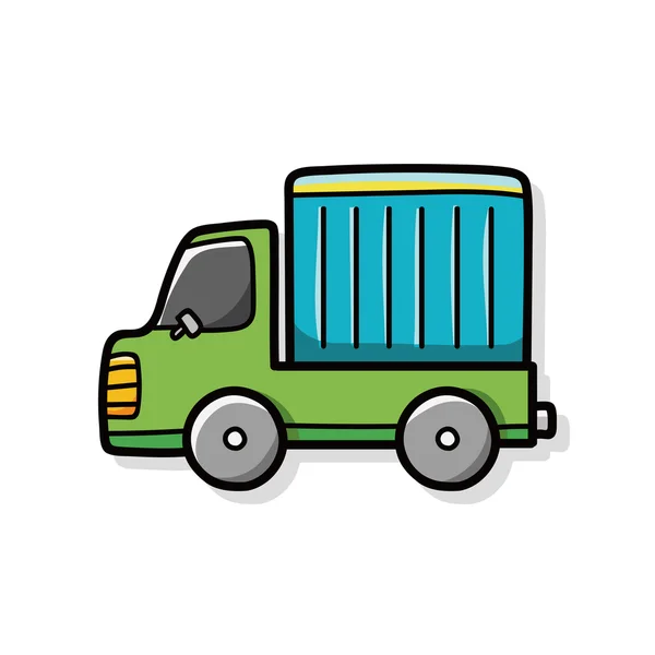 Cargo truck doodle — Stock Vector