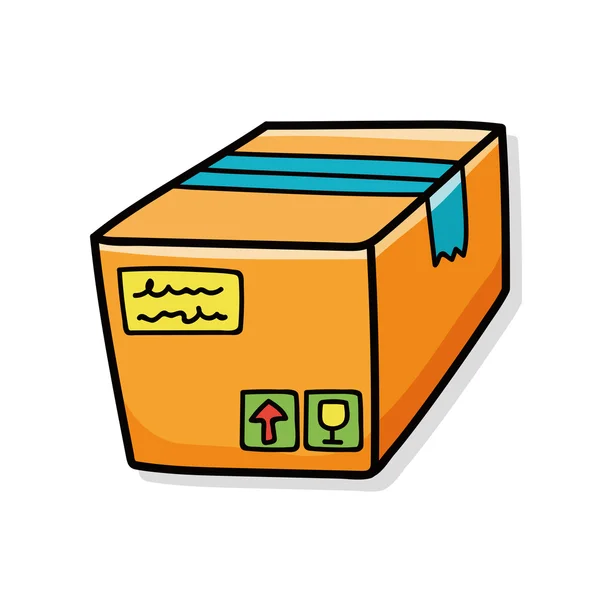 Goods box doodle — Stock Vector