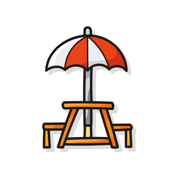Guarda-chuva cadeira doodle —  Vetores de Stock