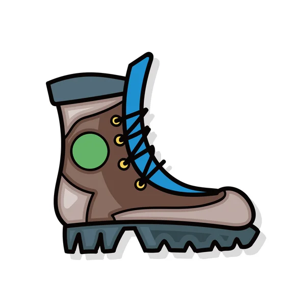 Camping boot doodle — Stock Vector