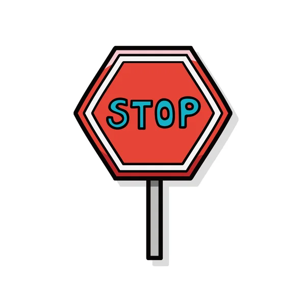Stop sign barreiras de segurança doodle — Vetor de Stock