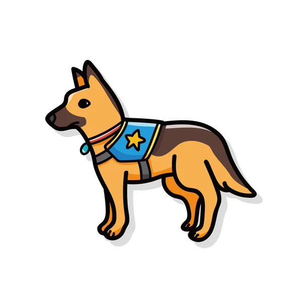 Polis köpeği doodle — Stok Vektör