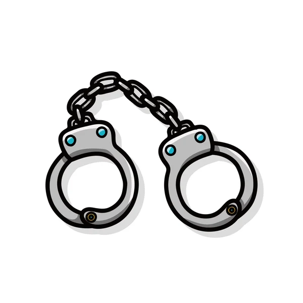 Handcuffs doodle — Stock Vector