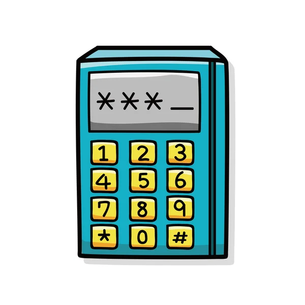 Máquina de cartão de crédito doodle — Vetor de Stock