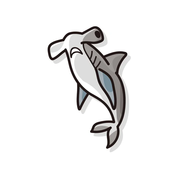 Garabato de tiburón marino — Vector de stock