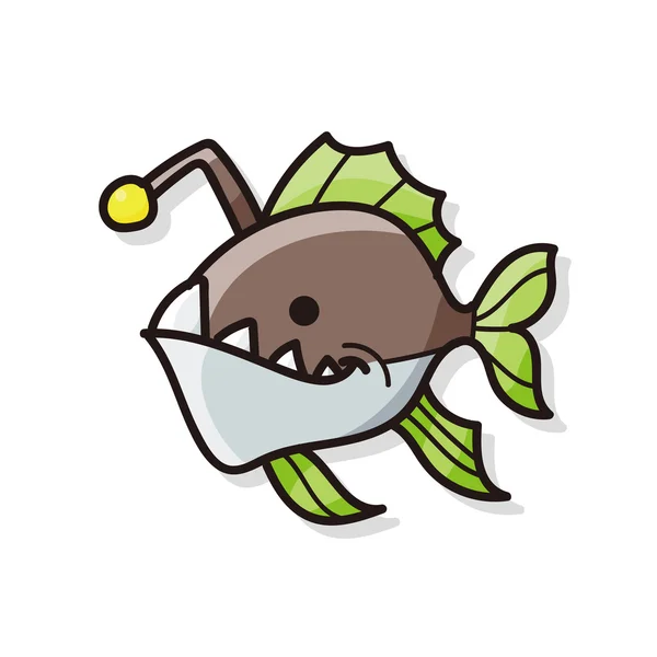 바다 동물 물고기 낙서 — 스톡 벡터