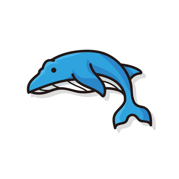 Baleine de mer doodle — Image vectorielle