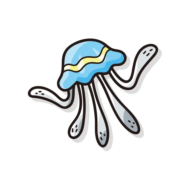 Doodle mořské zvíře medúzy — Stockový vektor