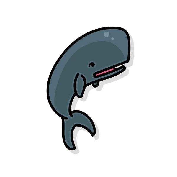 海洋动物鲸鱼涂鸦 — 图库矢量图片