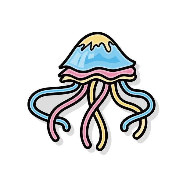 Doodle mořské zvíře medúzy — Stockový vektor